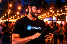 Garçom com tablet Oi Tickets